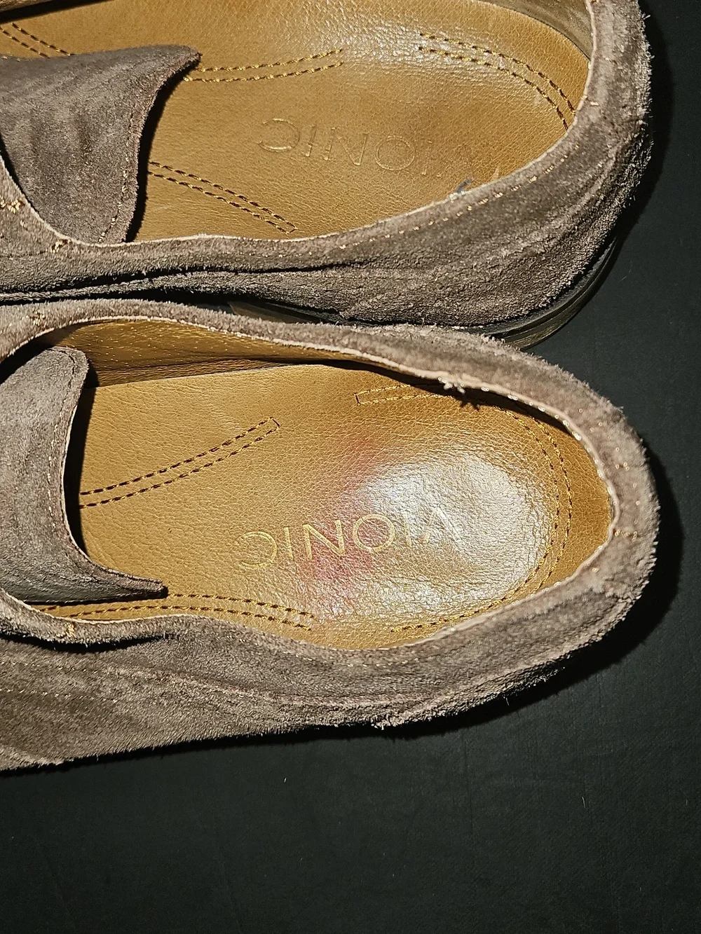 Vionic Men's Suede Lace-Up Oxfords in Taupe Brown Size 10.5